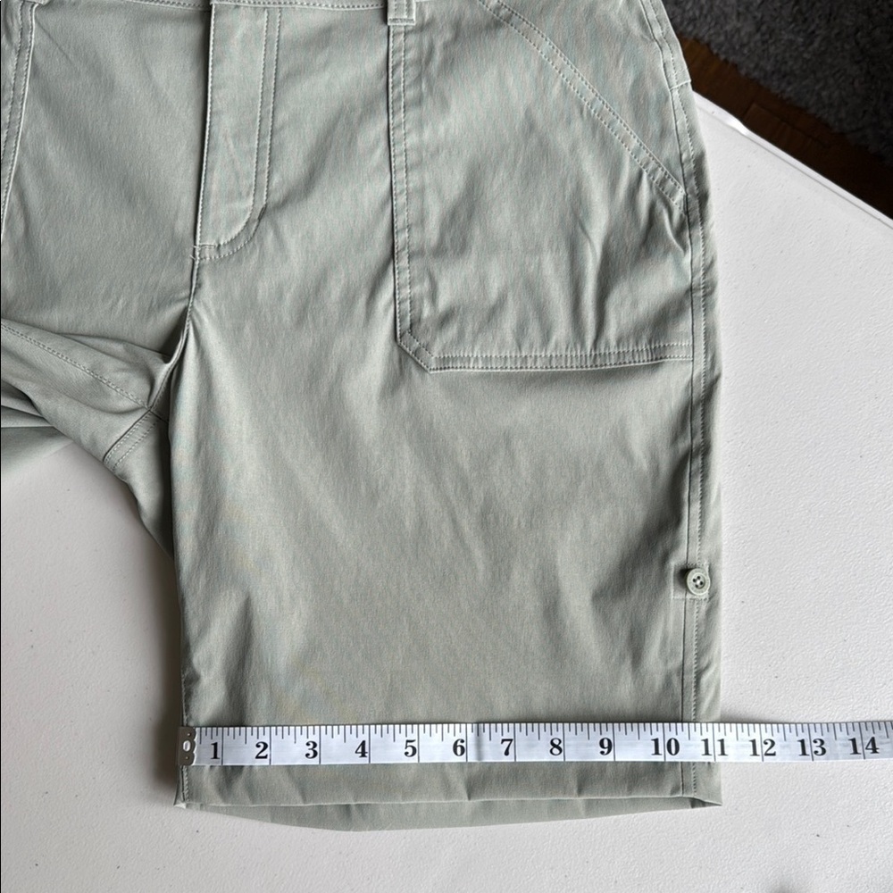 Eddie Bauer Rolled Hem Bermuda Shorts Sage Green Size 12 - Picture 13 of 15